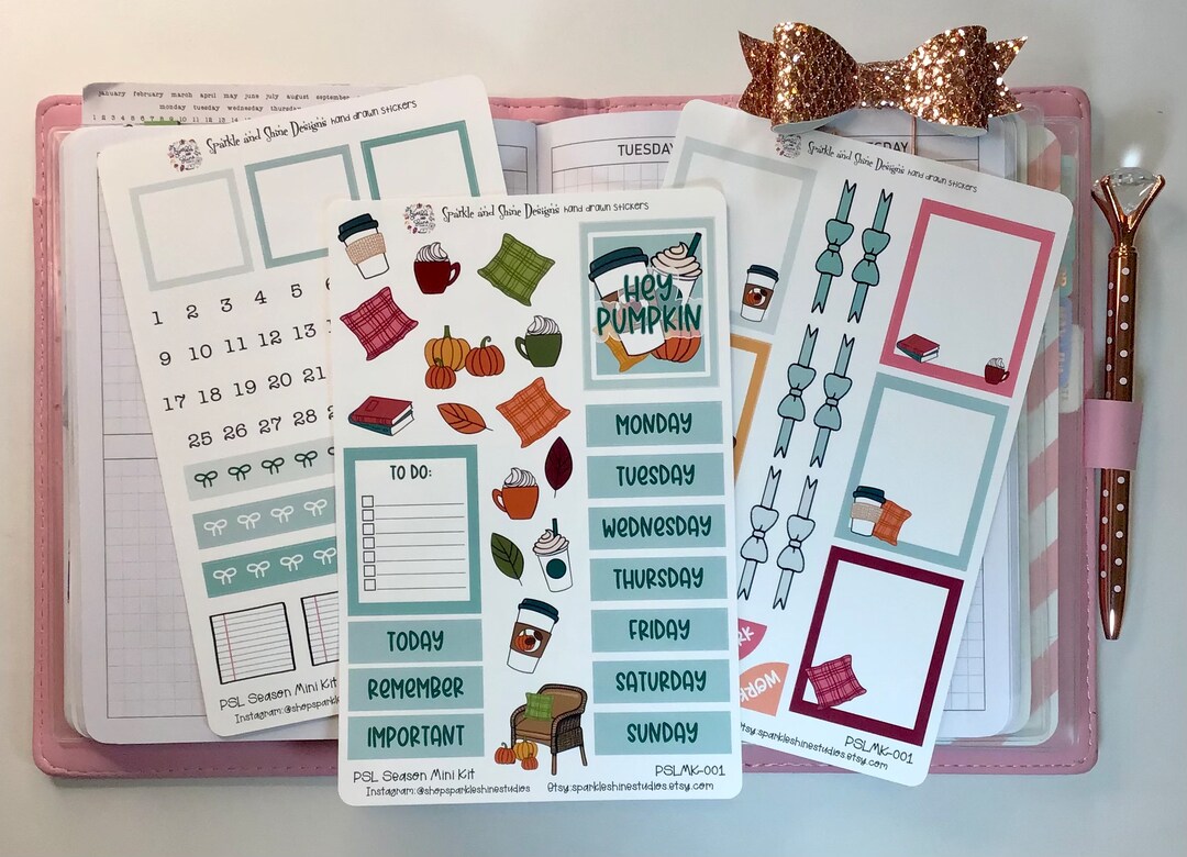 Hey Pumpkin Fall Vertical Planner Sticker Full Weekly Kit | 1.5" Wide ...