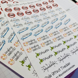 Chemo Appointment Planner Stickers Functional Planner Stickers Side Effects Tracker