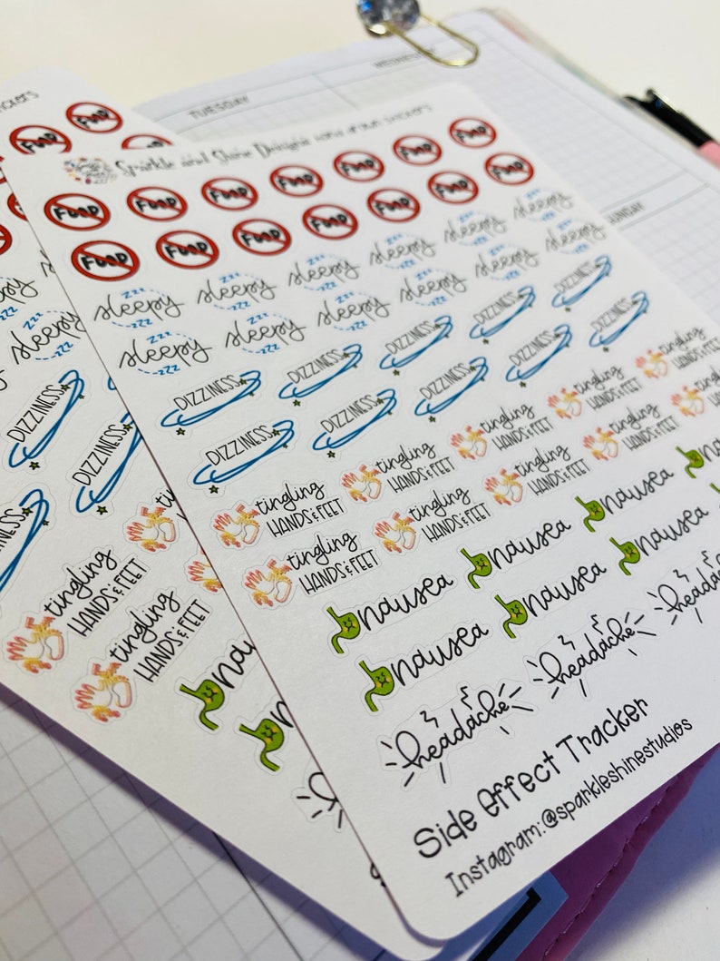 Chemo Appointment Planner Stickers Functional Planner Stickers Side Effects Tracker