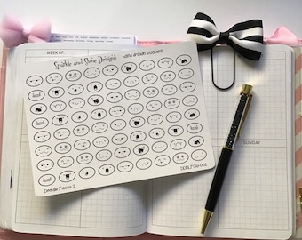 Doodle Facial Expressions 2 Planner Stickers