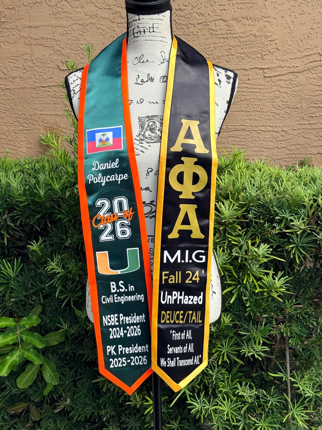Dual Colored Panel Custom Graduation Stole (HBCU Style) - Etsy