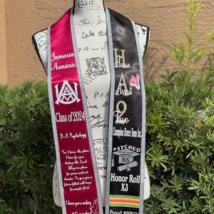 Stola di laurea personalizzata con pannello bicolore (stile HBCU)