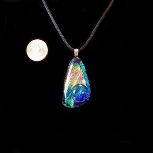 Handmade Dichroic Glass Pendant by TL Gallego
