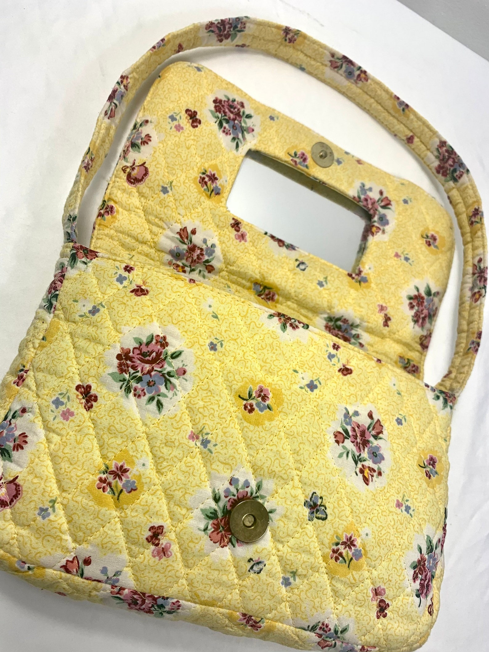 Yellow quilted purse Yellow cotton bag Spring purse Yellow | Etsy