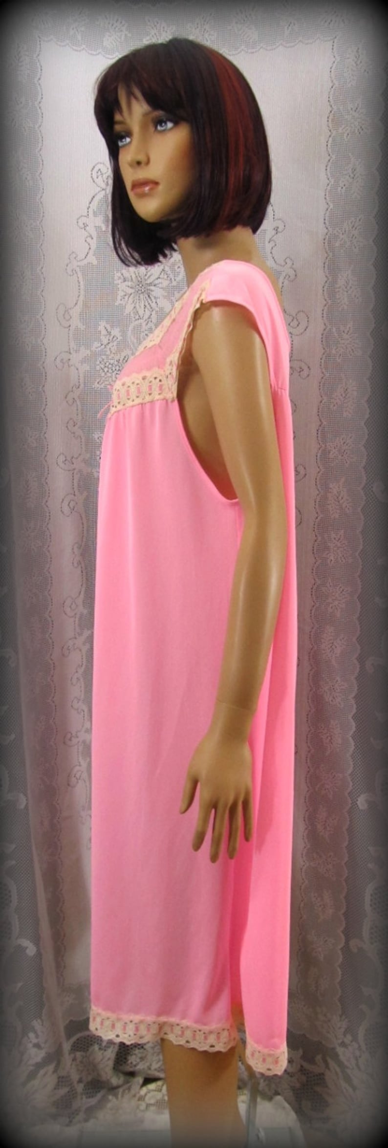 Sexy Nightgown Lacy Nighty Pink Nighty Lingerie Etsy
