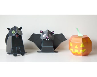 Halloween Papercraft /Halloween Decor / Halloween Craft / DIY Paper craft Kit / Halloween Printables / Halloween Toys - by Kooee Papercraft