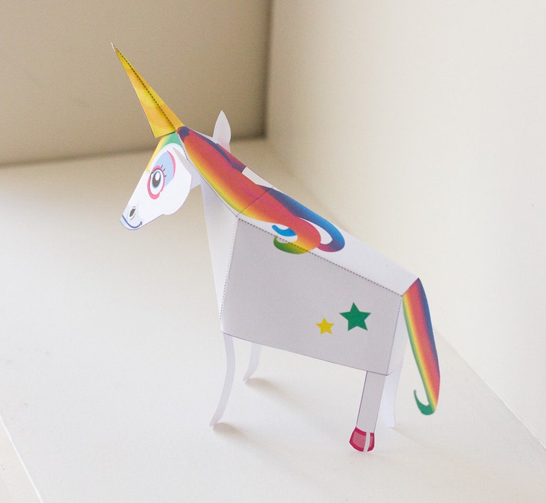 Unicorn / Unicorn Papercraft / DIY / Papercraft Unicorn / 3D Papercraft / Unicorn Party / INSTANT DOWNLOAD by Kooee Papercraft image 3