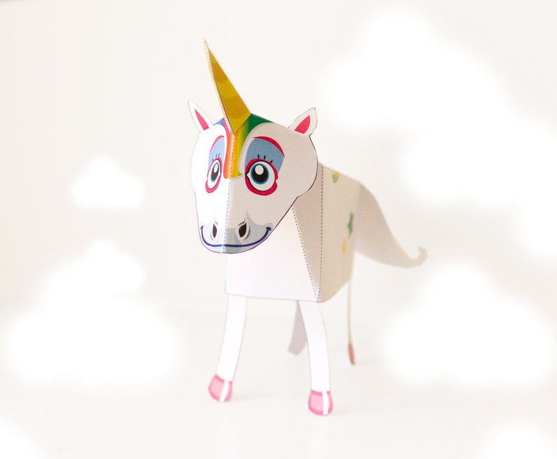 Unicorn / Unicorn Papercraft / DIY / Papercraft Unicorn / 3D Papercraft / Unicorn Party / INSTANT DOWNLOAD by Kooee Papercraft image 1