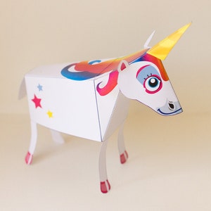 Unicorn / Unicorn Papercraft / DIY / Papercraft Unicorn / 3D Papercraft / Unicorn Party / INSTANT DOWNLOAD by Kooee Papercraft image 2