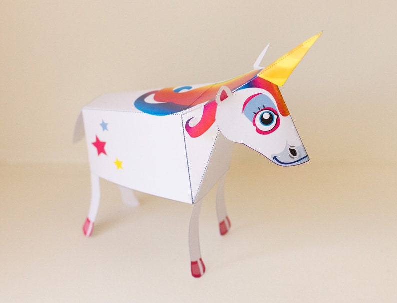 Unicorn / Unicorn Papercraft / DIY / Papercraft Unicorn / 3D Papercraft / Unicorn Party / INSTANT DOWNLOAD by Kooee Papercraft image 2