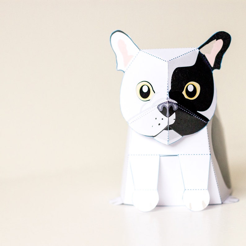Paper Craft Dog Pack / Paper / DIY / Paper Dog / Low Poly / Origami / French Bulldog / Dogs / Pdf / Paper craft template / INSTANT DOWNLOAD image 5