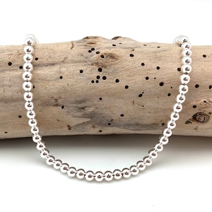 5mm Italian Silver Ball Necklace 16", 18" and 20" // Bracelet 7.5" and 8" // Silver Beads // Silver Pearls Necklace // 925 Sterling Silver