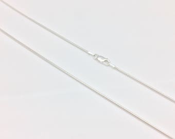 Silver Round Snake Chain // 1.1mm Sterling Silver Thin Snake Chain 025 // Everyday Silver Chain // 16" to 30" // Pendant Chain // 925 Silver