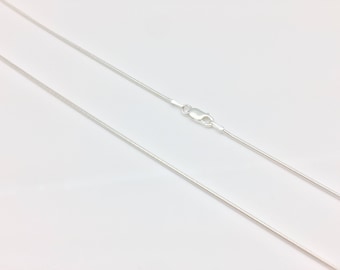 Runde Schlangenkette aus Silber 025 // 1.1 mm Sterling Silber Schmale Kette // 16"bis 30" // Anhänger Kette // 925 Silber
