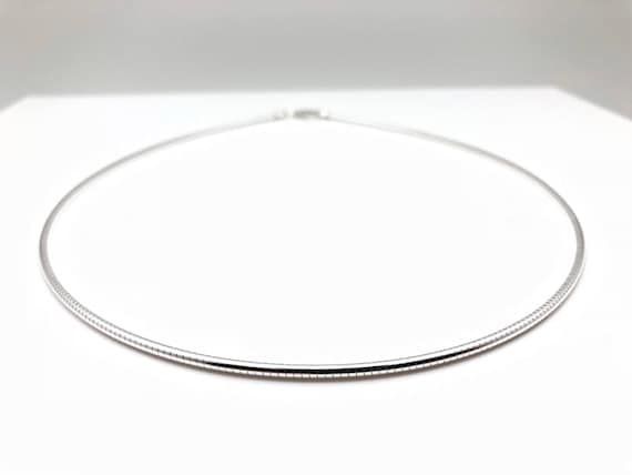 Omega Necklace Round 2mm Wide Sterling Silver Omega Necklace Round 2mm Wide Sterling Silver
