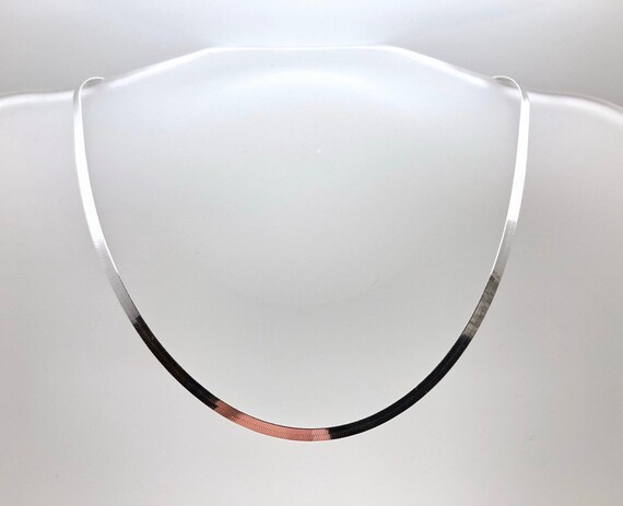 Silver Thin Herringbone Necklace // 3 