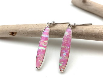 Pink Opal Earrings // Pink Opal Silver Earrings // Pink Opal // Small Oval Opal Earrings // Japanese Opal // 925 Sterling Silver