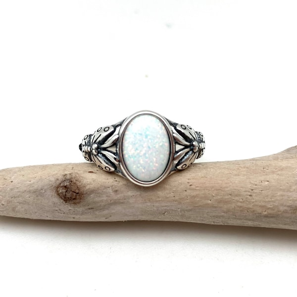 White Opal Butterfly Ring 5, 6, 7, 8, 9, 10 // White Opal Boho // Best Selling // 925 Sterling Silver