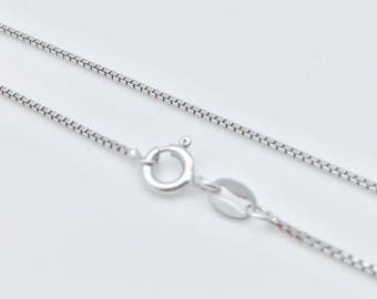 Thin Silver Box Chain // 1.1 mm Sterling Silver Box Chain 022 // 16", 18 ", 20", 22", 24", 30" // Simple Silver Chain // Everyday Chain