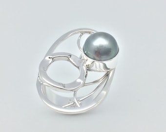 Double Tahitian Pearl Ring - Etsy