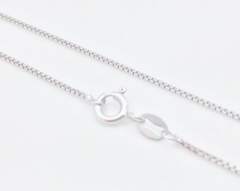 Beautiful Sterling Silver Rhodium-plated .90mm Box Chain