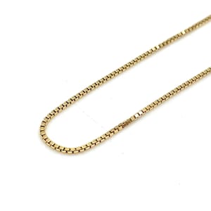 Catena a maglie in oro 16&quot;, 18&quot; / Catena a maglie in oro con ciondolo 1 mm / Collana in oro semplice / Collana in oro organico / Catena in argento sterling placcata in oro 18 carati