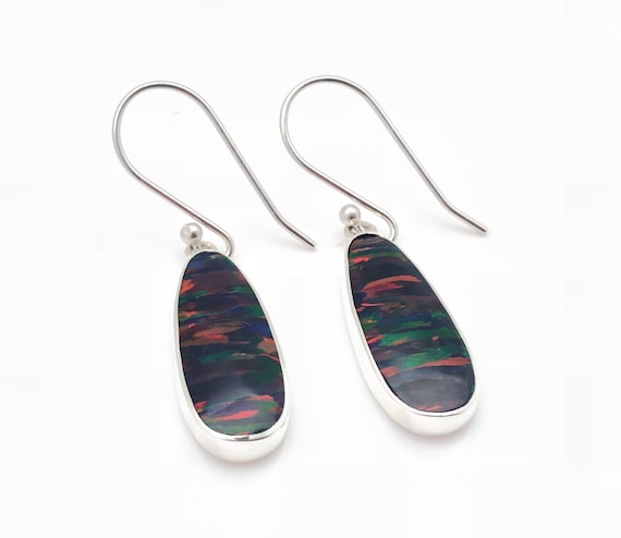 red fire opal earrings
