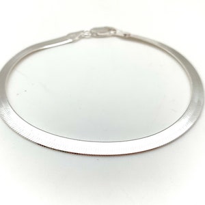 Silver Herringbone Bracelet 4.5mm // Herringbone Silver Bracelet 7&quot;, 8&quot; // Light weight Flexible Bracelet // 925 Sterling