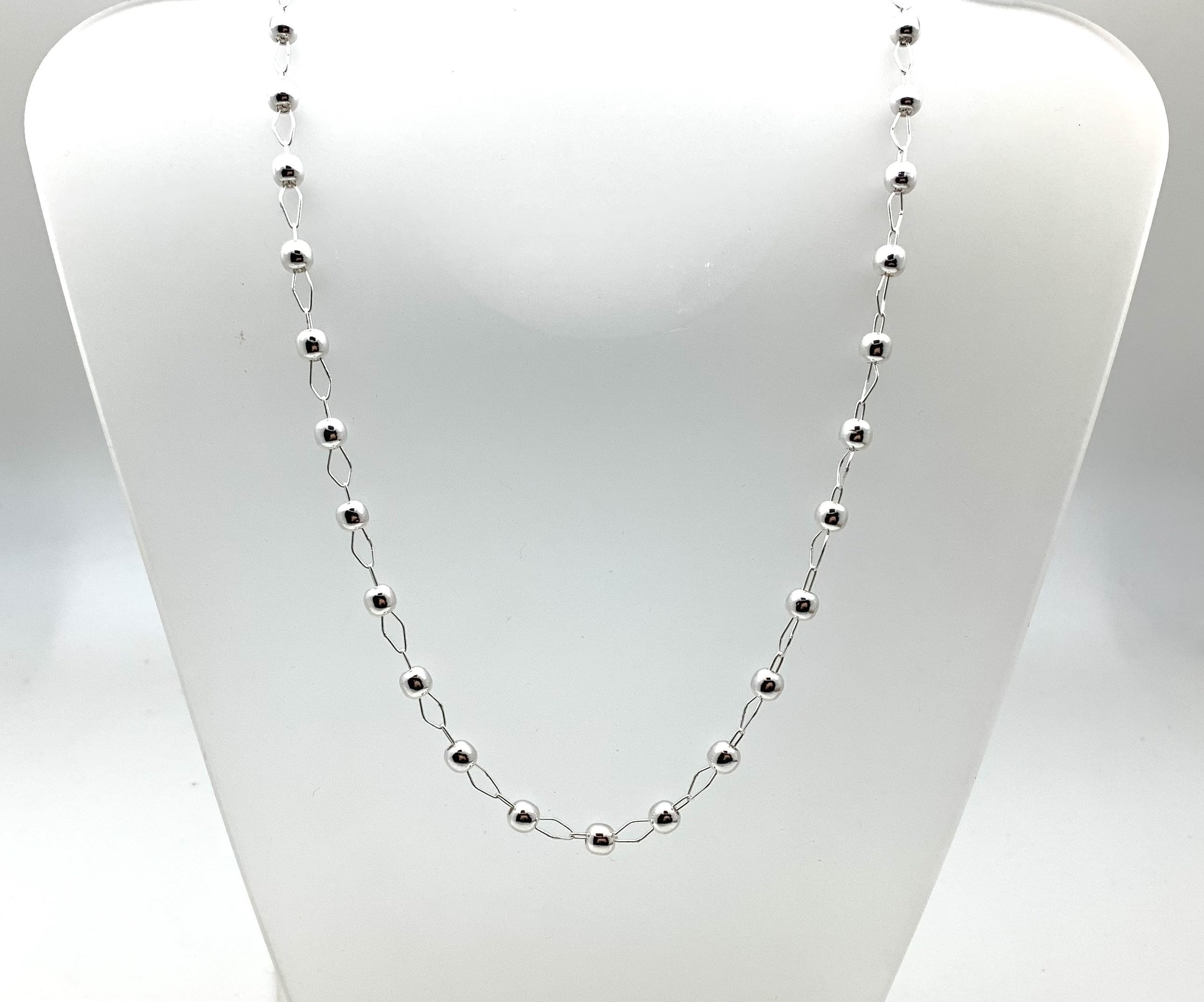 Silver Ball Necklace 22” / Silver Ball Long Takei Necklace