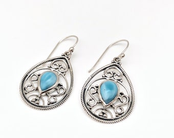 Larimar Orecchini a goccia d'epoca - 7 in vendita su Larimar Orecchini a goccia d'epoca - 7 in vendita su