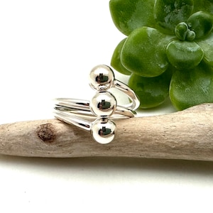 Silber Kugel Ring / Kugel Silberring / Käfigring Größe 6, 7, 8, 9, 10 / Frauen-Silberring / 925 Sterling