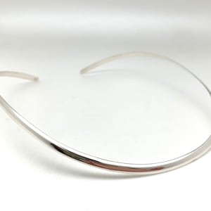 18inch Dome Flat 4mm Silver Choker / 4mm Silver Oval Choker / Silver Contoured Choker /  Flat 18inch Choker / Minimalist / 925 Silver