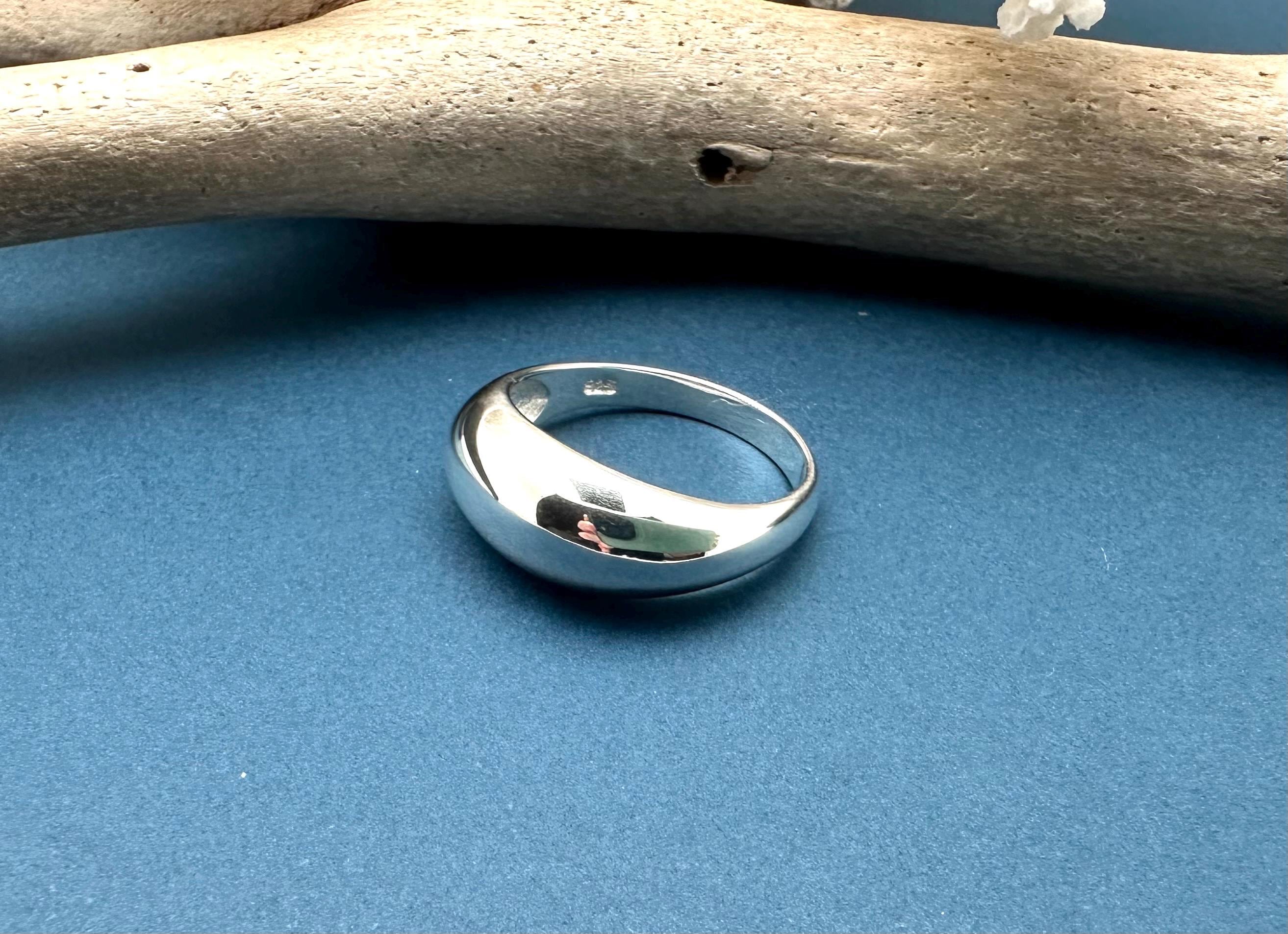 Silver Dome Ring - Etsy