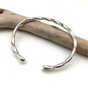Silver Twisted Braid Cuff 7” / Silver Simple Cuff / Minimalist Modern Cuff / Sterling Bracelet / 6.5” to 8” / 925 Silver
