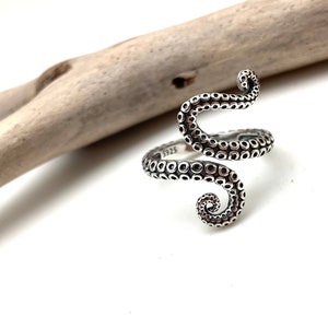 Octopus Silver Ring / Silver Octopus Ocean Ring / Octopus Wrap Kraken Ring / Octopus Ring 5, 6, 7, 8, 9, 10, 11, 12 / Sterling Silver