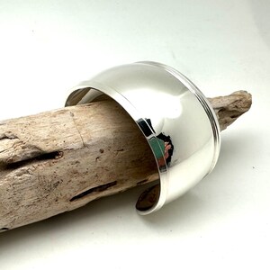 Dome Silver Cuff 7&quot;-8&quot; / Silver Statement Cuff / Simple Cuff Bracelet / Medium Width 35mm Cuff Bracelet / 925 Sterling