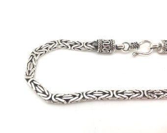 Fyrkantigt bysantinskt silverarmband / 3 mm bysantinskt bali-silverarmband / 3 mm bali-armband med fat och krok 17 cm, 18 cm, 18 cm, 20 cm / 925 silver