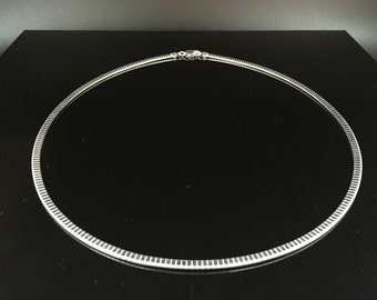 3mm Silver Omega // Popular Size Silver Omega // Sterling Silver // 16 to 20 Inches // Made In Italy