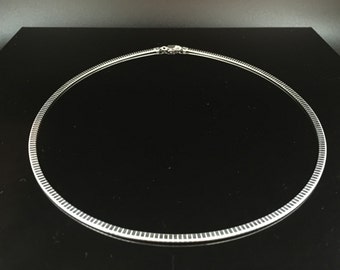 Flat Omega Necklace 3mm / Silver Omega Chain / 925 Sterling / Medium / Minimalist Choker