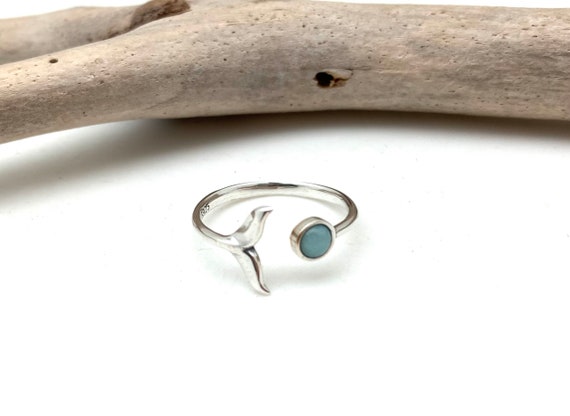 Genuine Larimar Sterling Silver Ring - Size 5-10, Beautiful
