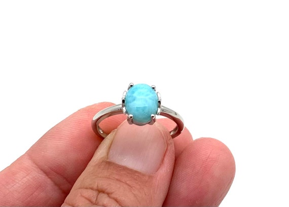 ラリマーリング // シンプルで小さな滑らかなラウンドラリマーリング