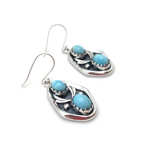 Larimar Silver Earrings // Larimar Sterling Earrings // Southwest Larimar // Wings // Oxidized // Cabochon Larimar // 925 Sterling Silver
