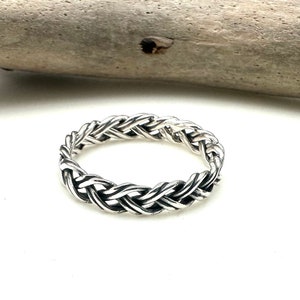 Weave Silver Ring Size 5-12 5mm / Medium Basket Weave Ring / Simple Men and Women Ring / Best Selling Weave Ring / 925 Silver