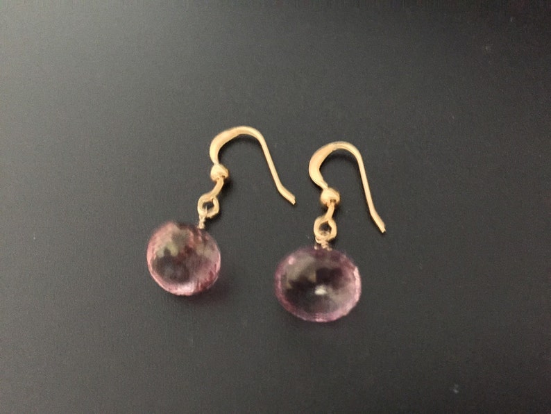Pink Quartz Gold Earrings Pink Quartz Onion Briolette Gold Vermeil