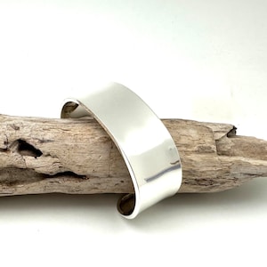 Flat Silver Cuff 7&quot;-8&quot; / Silver Statement Cuff / Simple Cuff Bracelet / Medium Width 22mm Cuff Bracelet / 925 Sterling