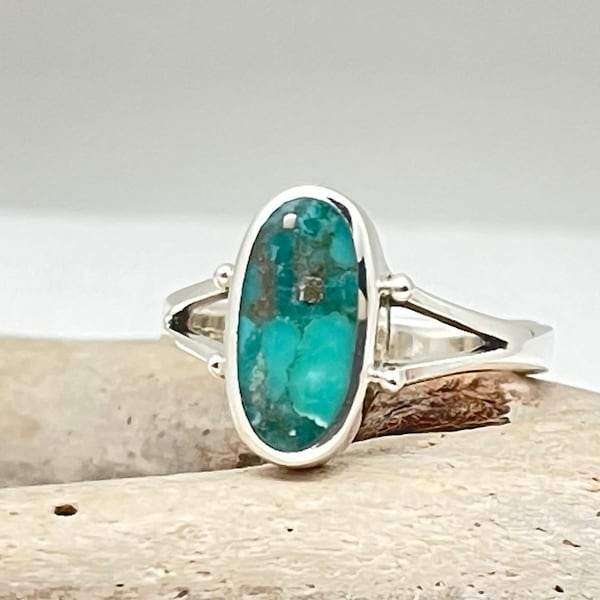 Natural Turquoise Ring // 925 Sterling Silver // Sizes 4 to 10