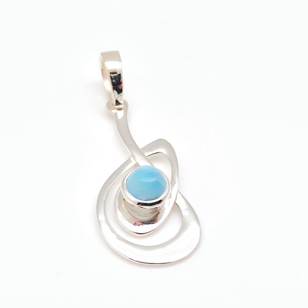 Abstract Larimar Pendant // 925 Sterling Silver // Larimar Pendant // Larimar Jewelry