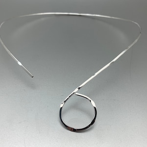 S Hammered Shiny Silver Choker 16” // S Shape Textured Choker // 2.5mm Gage 16” Choker // Artistic Neck Piece // 925 Sterling Silver