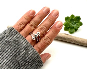 Silver Ball Ring / Ball Silver Ring / Cage Ring Size 6, 7, 8, 9