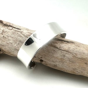 Concave Medium Wide Silver Cuff 7&quot;-8&quot; / Silver Statement Cuff / Modern Artistic Cuff Bracelet / 925 Sterling